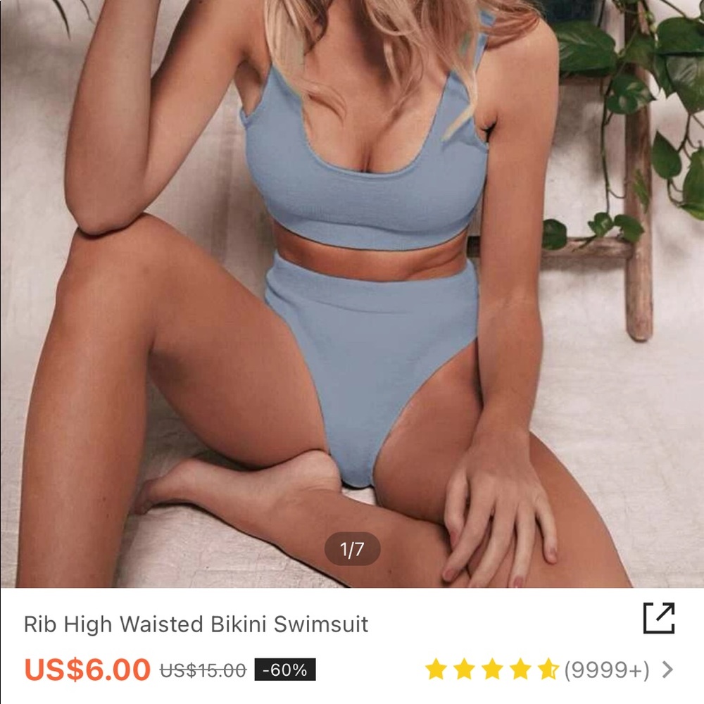 Shein blue bikini